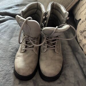 Tommy Hilfiger Light Gray Lace-Up Ankle Boots